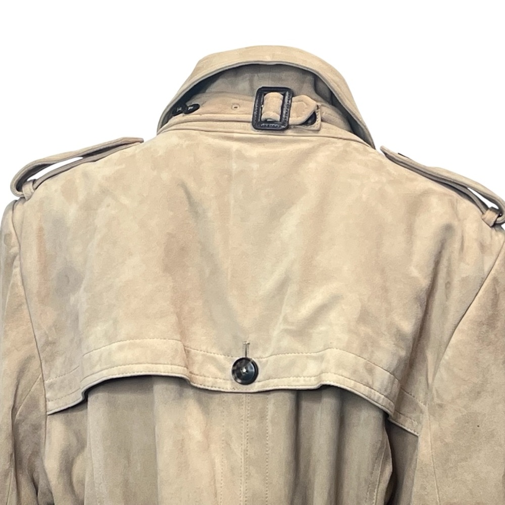 Banana Republic Classic Double Breasted Tan Suede Trench Coat Size XXL - Picture 9 of 15